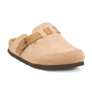 CUSHIONAIRE Corduroy Buckle Clogs